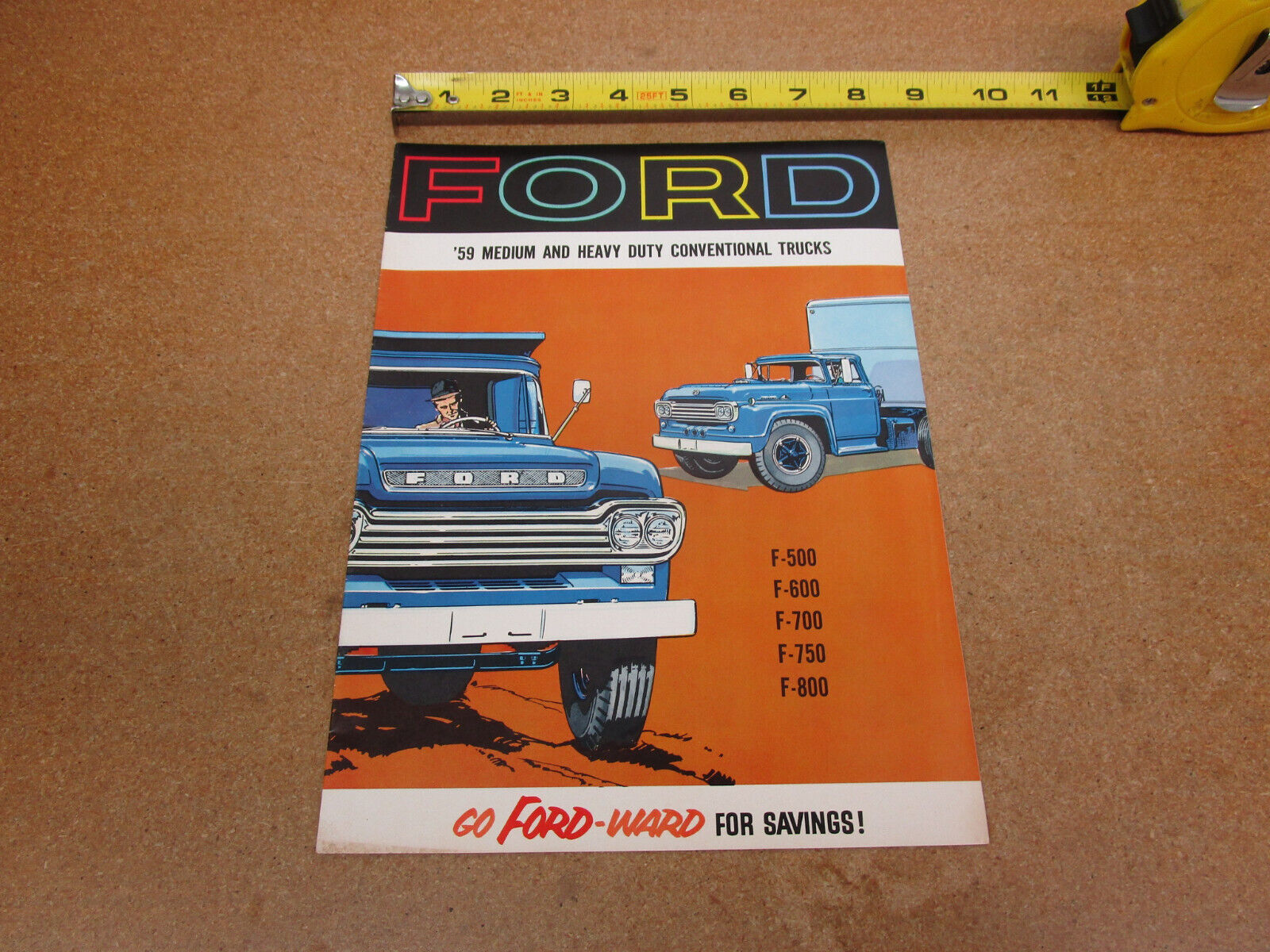 1959 Ford truck F500 F600 F700 F800 500 600 700 sales brochure 12pg ORIGINAL