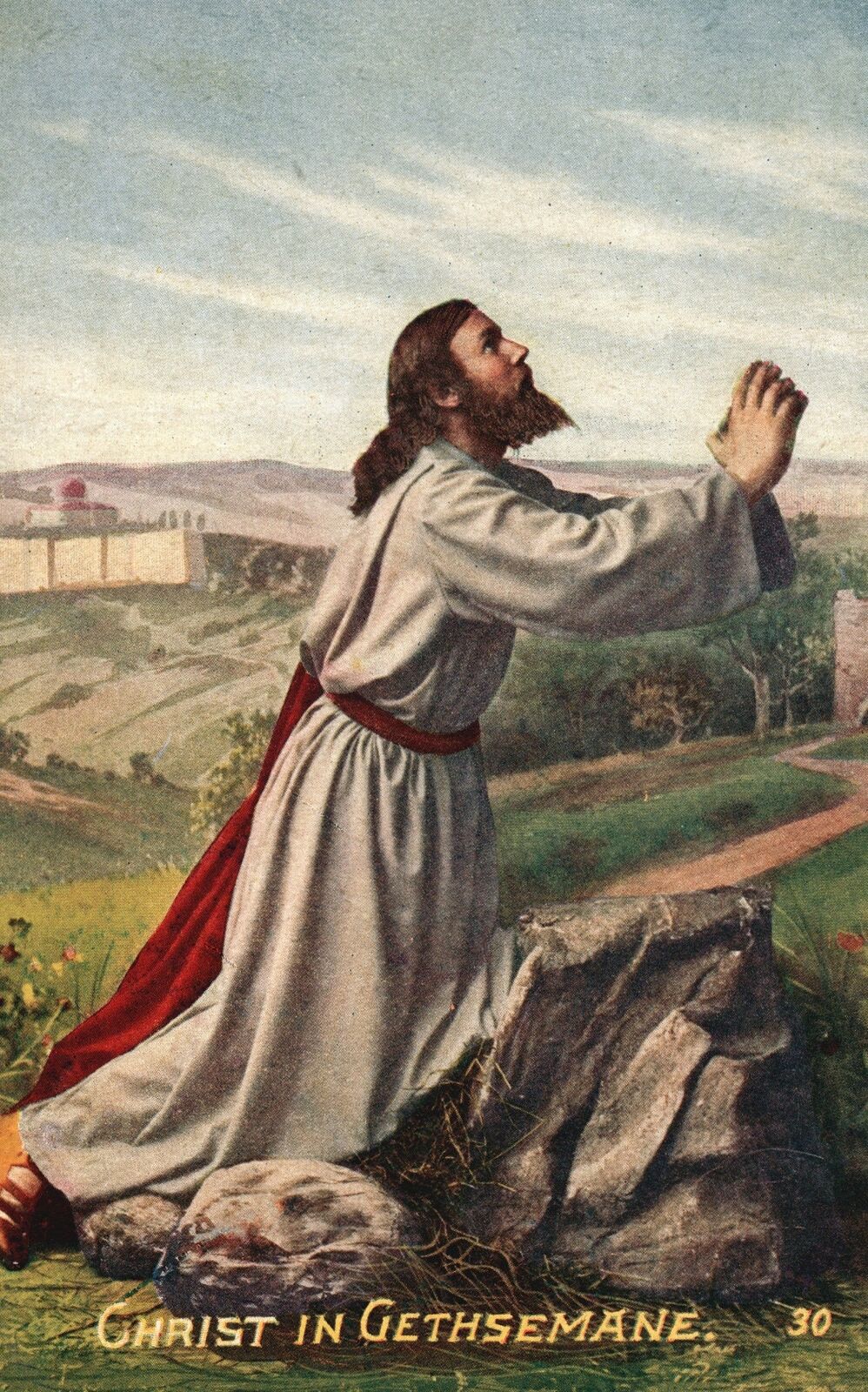 Christ In Gethsemane Anton Lang Pictures Village Potter, Vintage Postcard