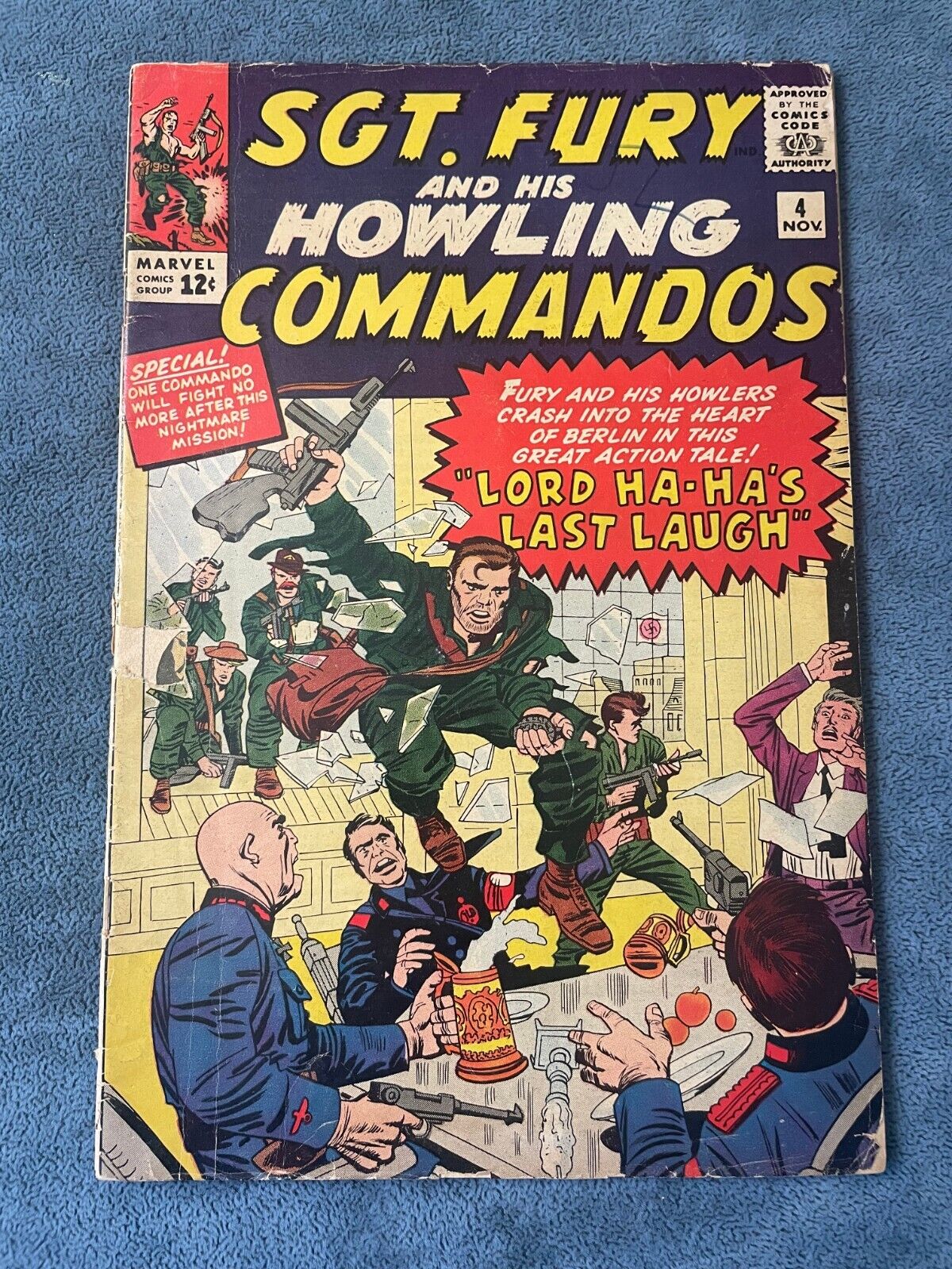 Sgt Fury and His Howling Commandos #4 1963 Marvel Comic Lord Ha-Ha Last Laugh VG