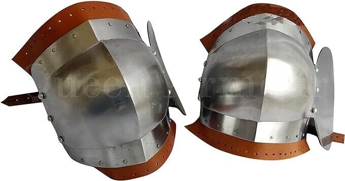 Steel Knee Cops Medieval Armour Knee Protection Pair of Knee Cops Gift Polyens