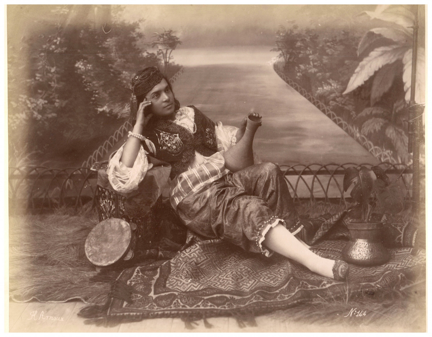Sudan, Sudanese, woman in oriental dress, photo. Vintage Hippolyte Arnoux PRI