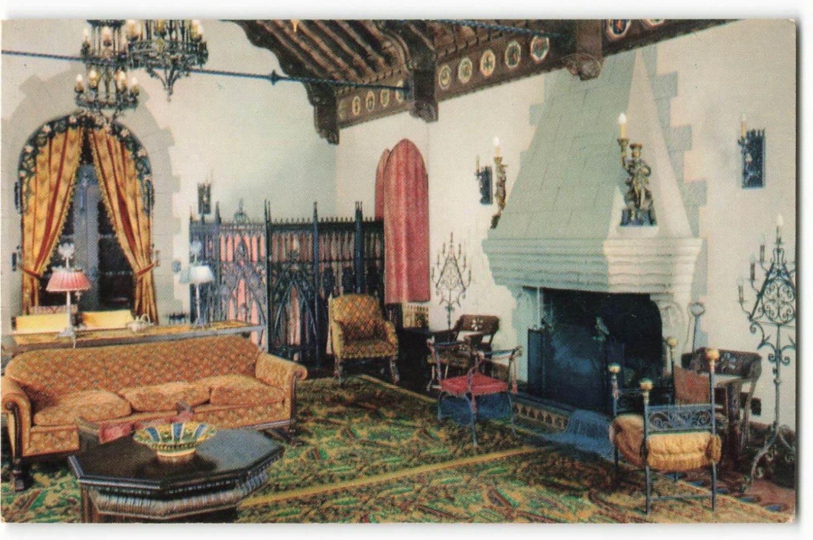 Postcard The Music Room of Death Valley Scotty\'s Castle, Calif VTG CC6.