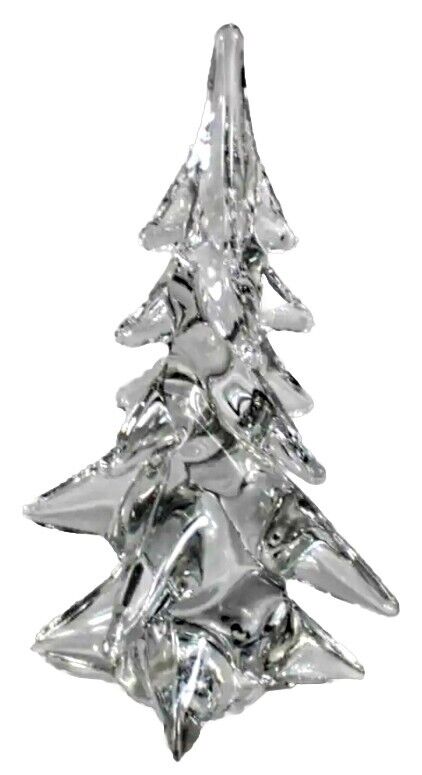Vtg Lead Crystal Clear Art Glass Christmas Tree Figurine 8” Brand New