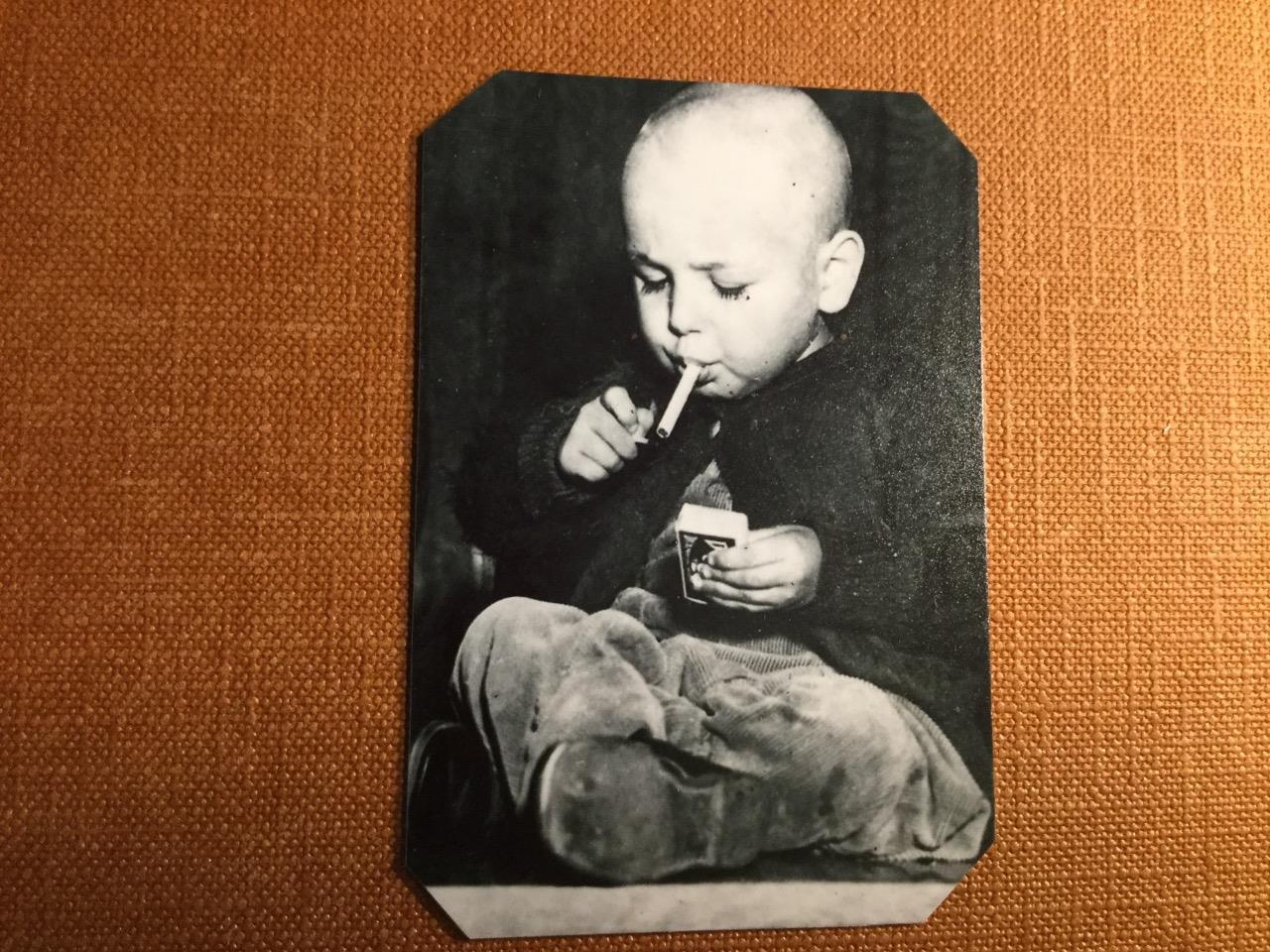 Unusual-Bizarre-Unique & Interesting-Child Smoking  RP tintype C1149RP