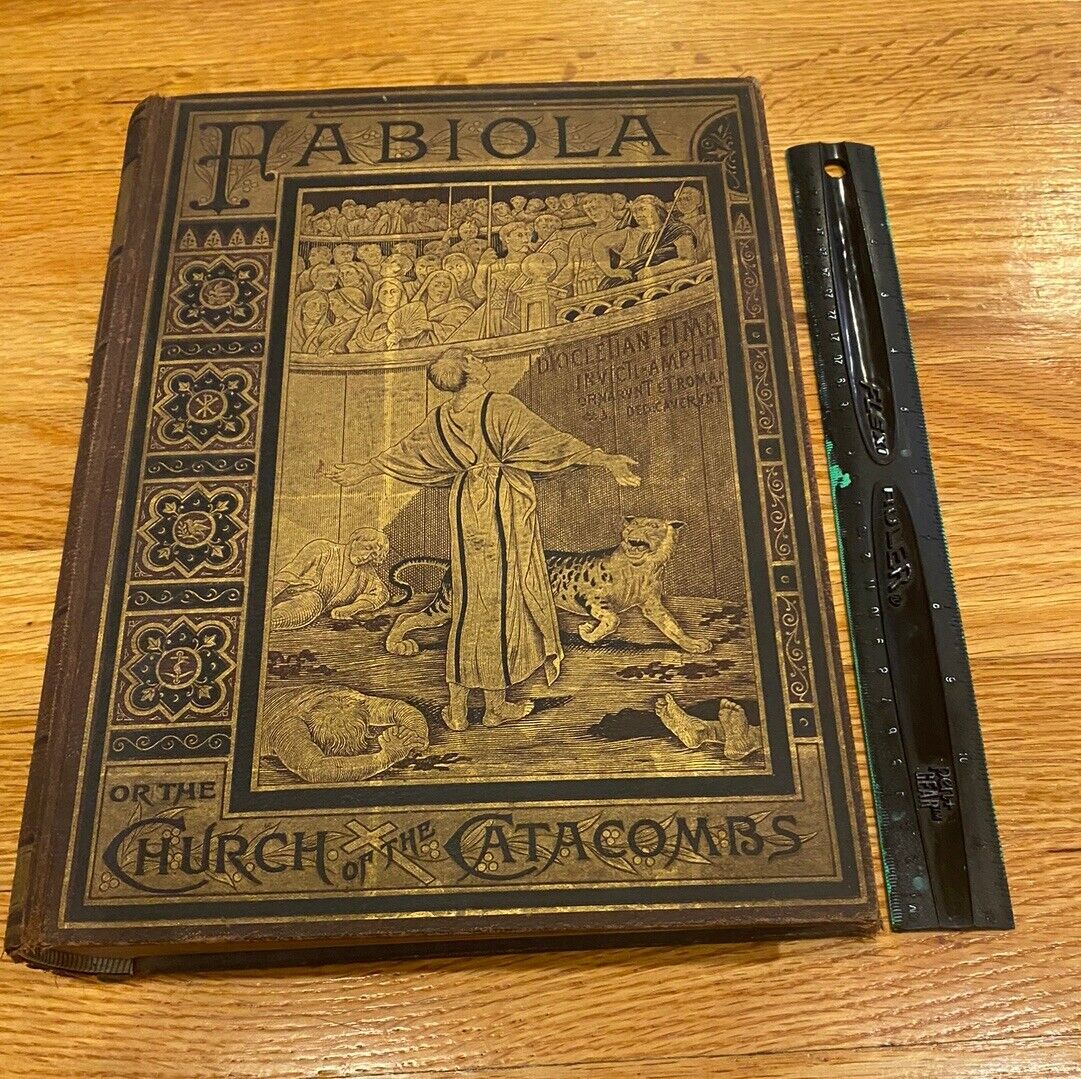 ANTIQUE BOOK FABIOLA OR CHURCH OF THE CATACOMBS BY CARDINAL WISEMAN - YEAR 1885