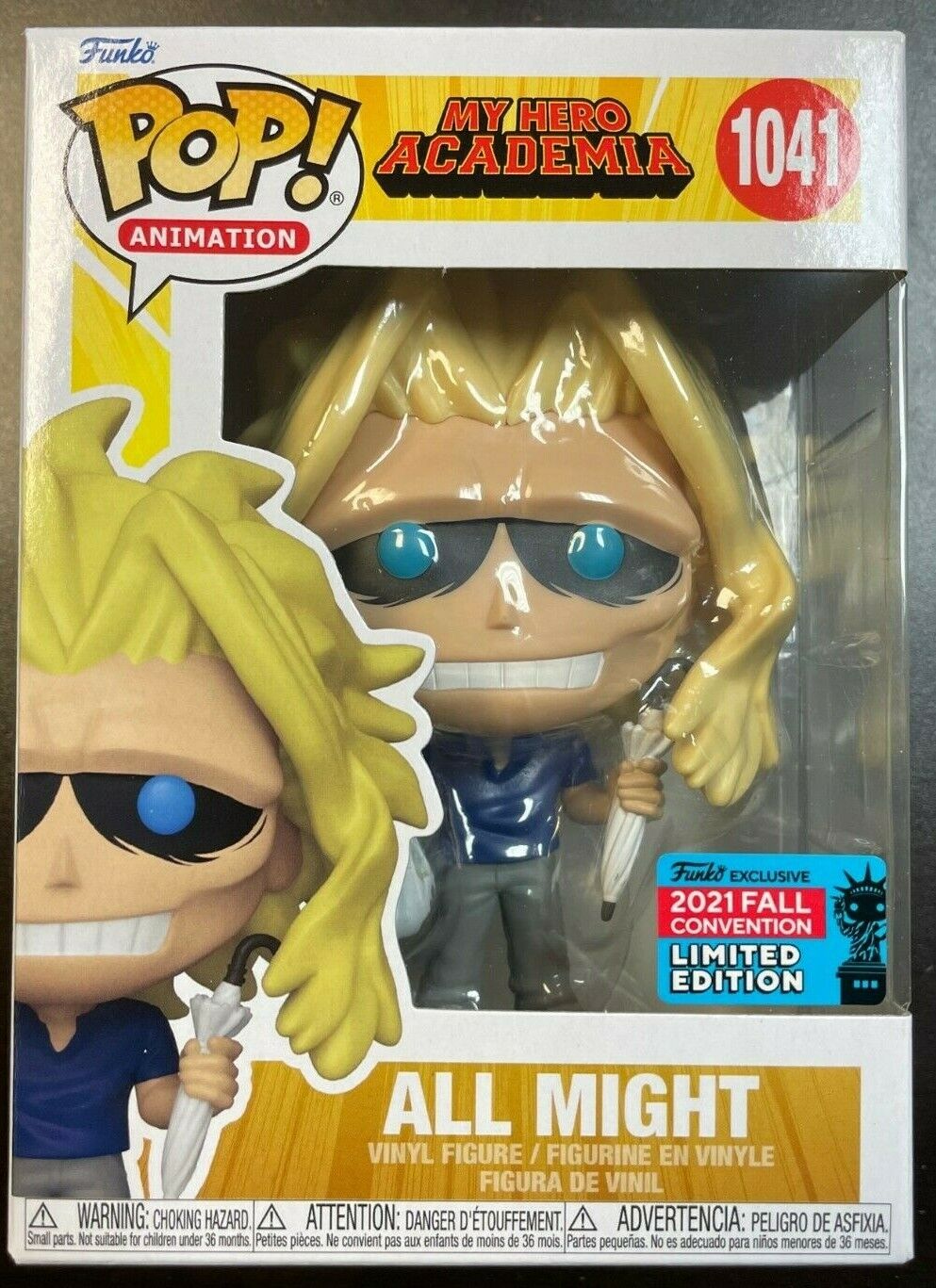 MY HERO ACADEMIA FUNKO POP NYCC 2021 EXCLUSIVE WEAKENED ALL MIGHT IN HAND