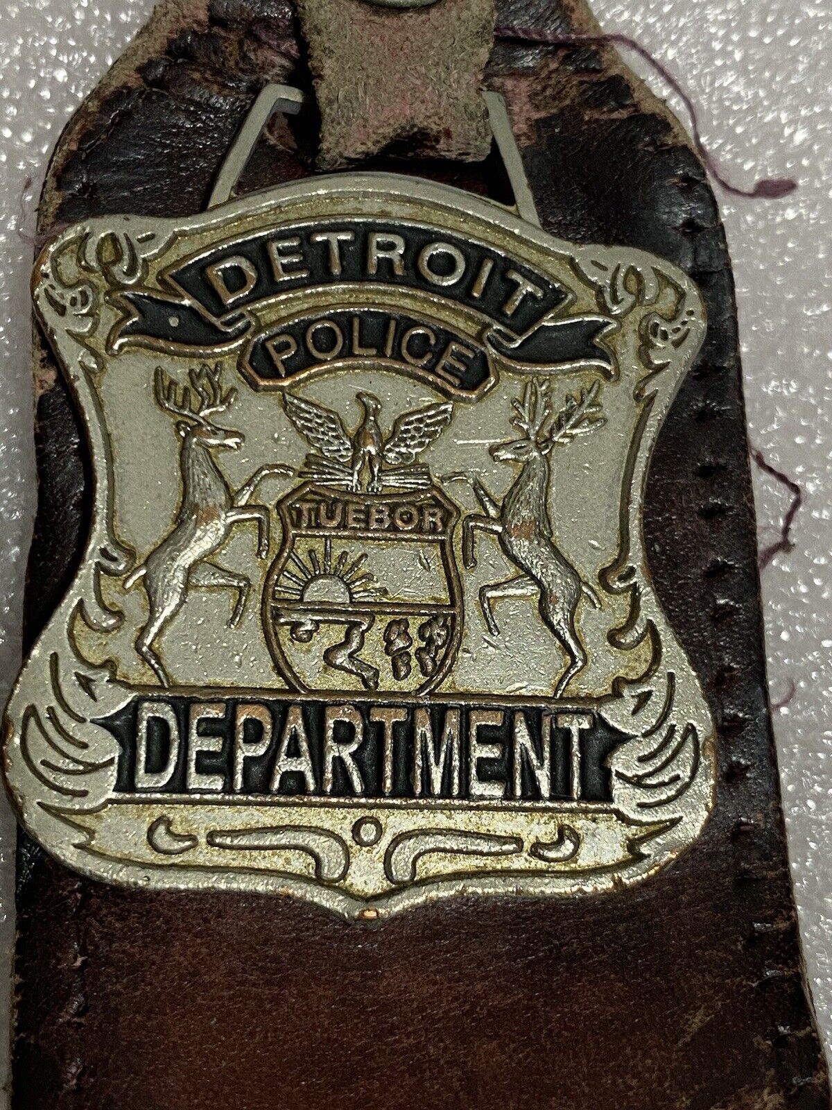 Vtg Detroit Police Department Keychain Fob