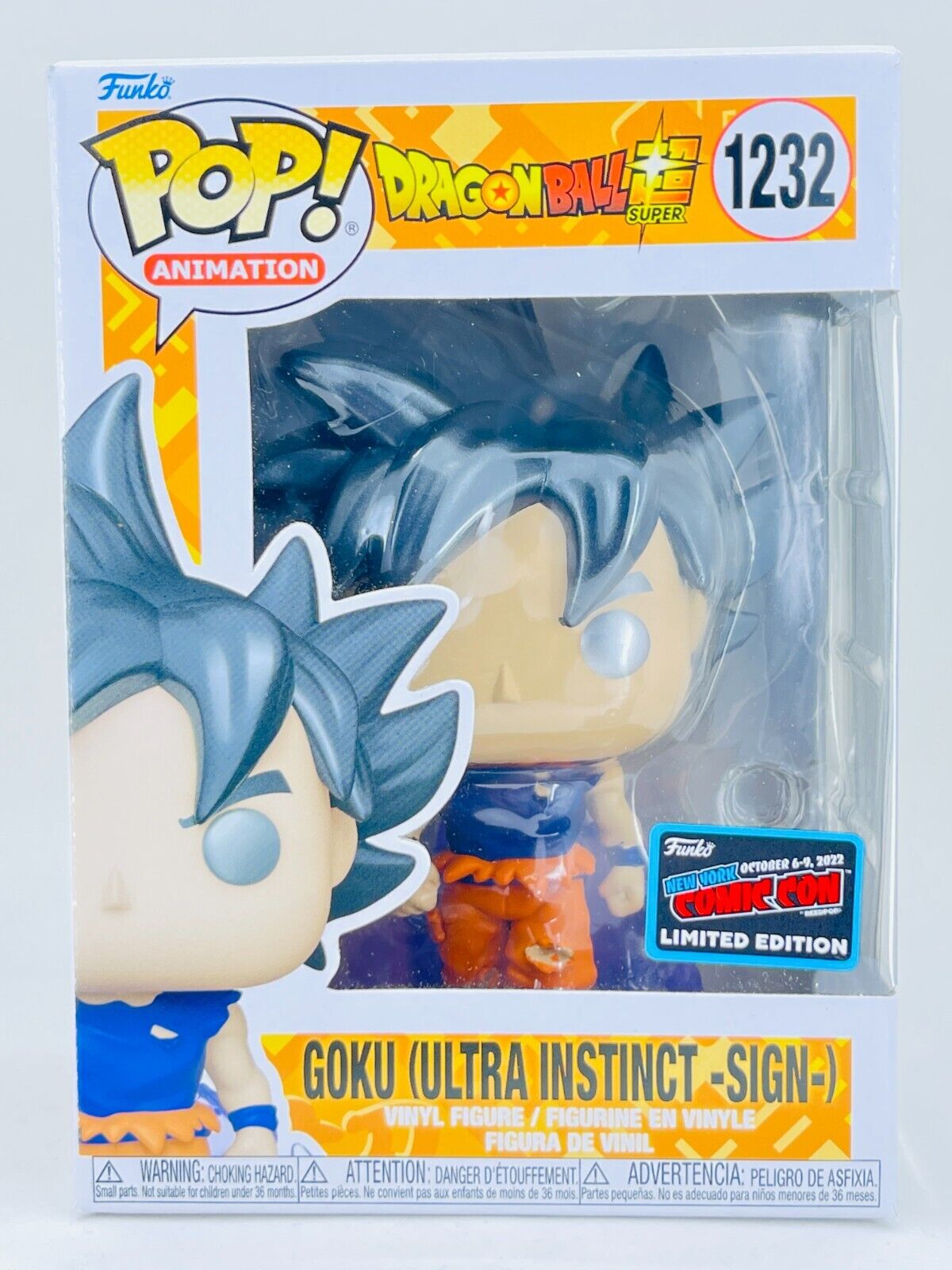Funko Pop DBS Goku Ultra Instinct Sign Excl (NYCC 2022 Con Sticker) *FREE SHIPP*