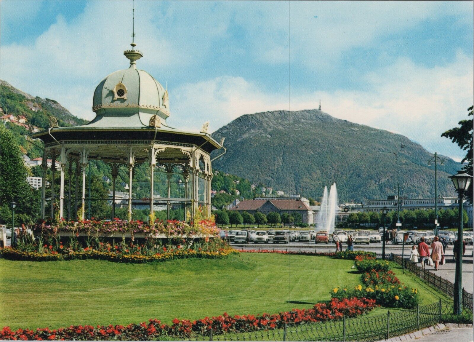 Music Pavilion Town Park, Bergen, Norway UNP Vintage Postcard 6163c4 MR ALE