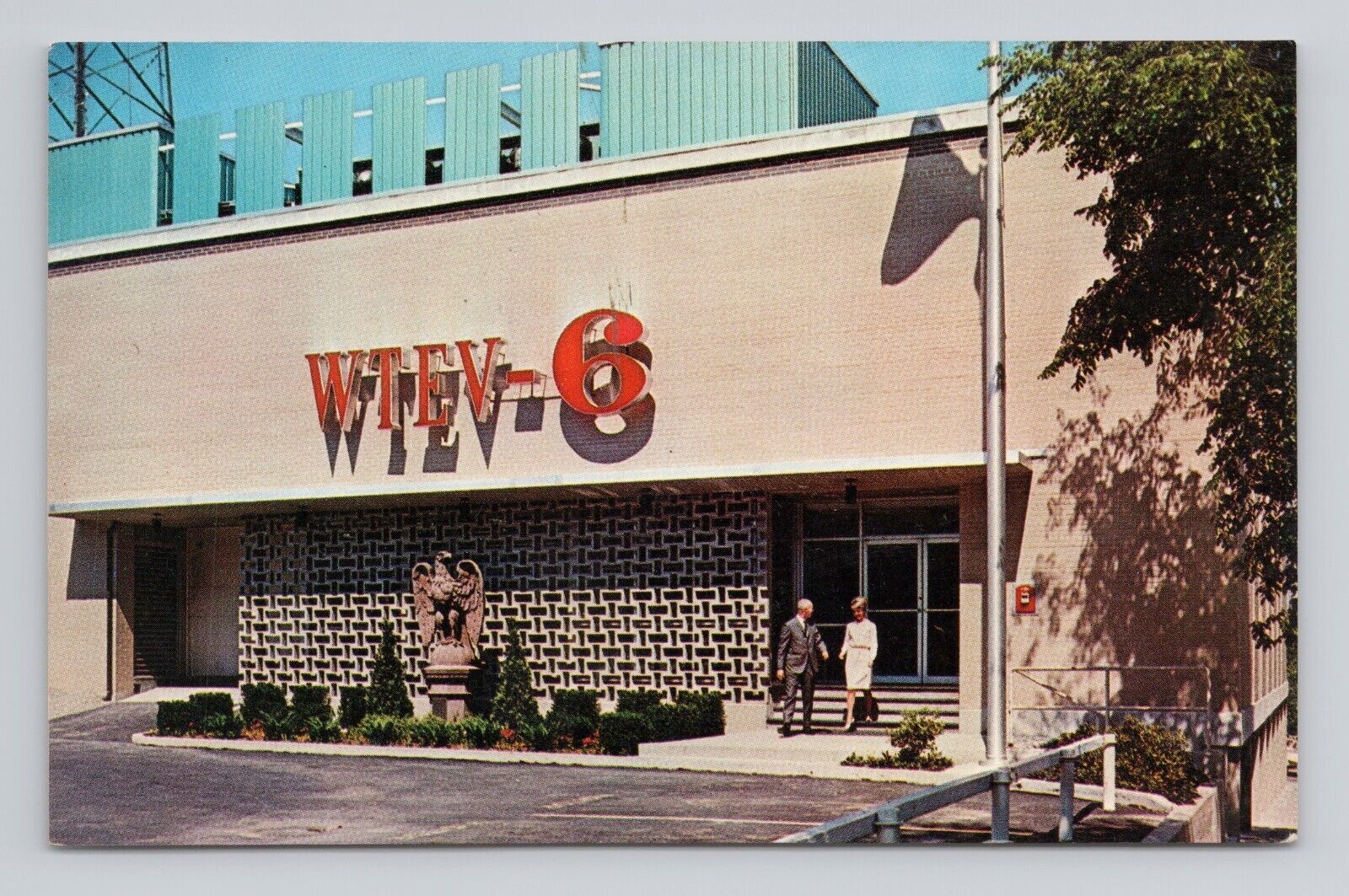 Postcard WTEV Channel 6 New Bedford Massachusetts TV Studios ABC