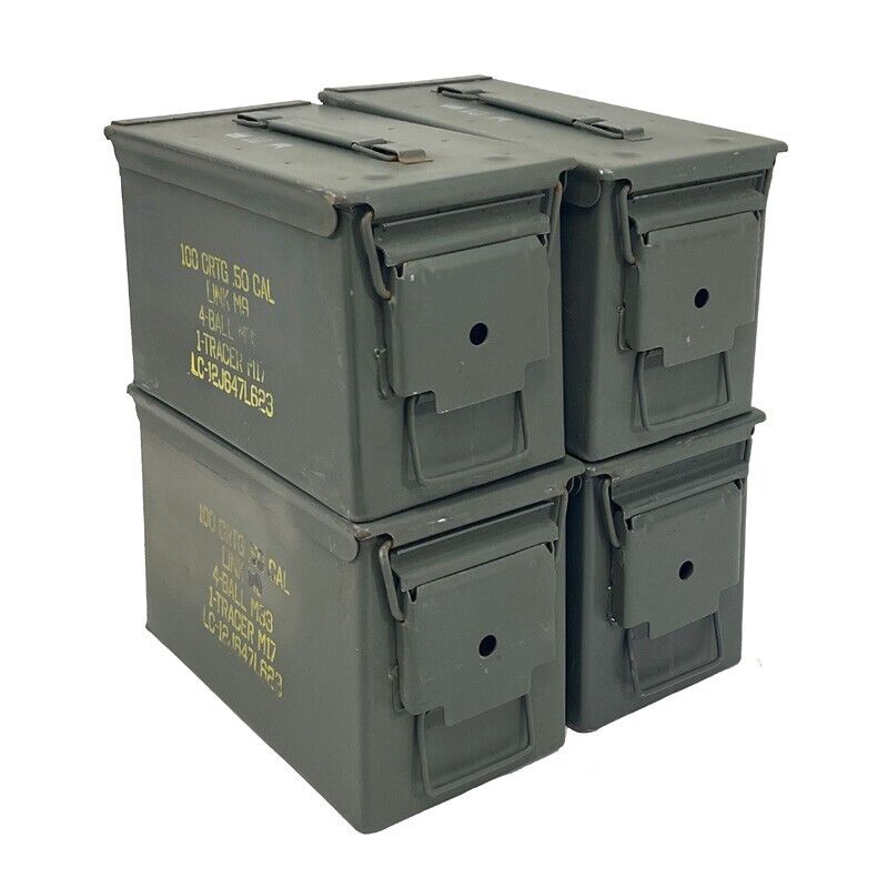 Ammo Can M2A1 aka 50 Cal can Grade 1 US Military Surplus 4 Pack