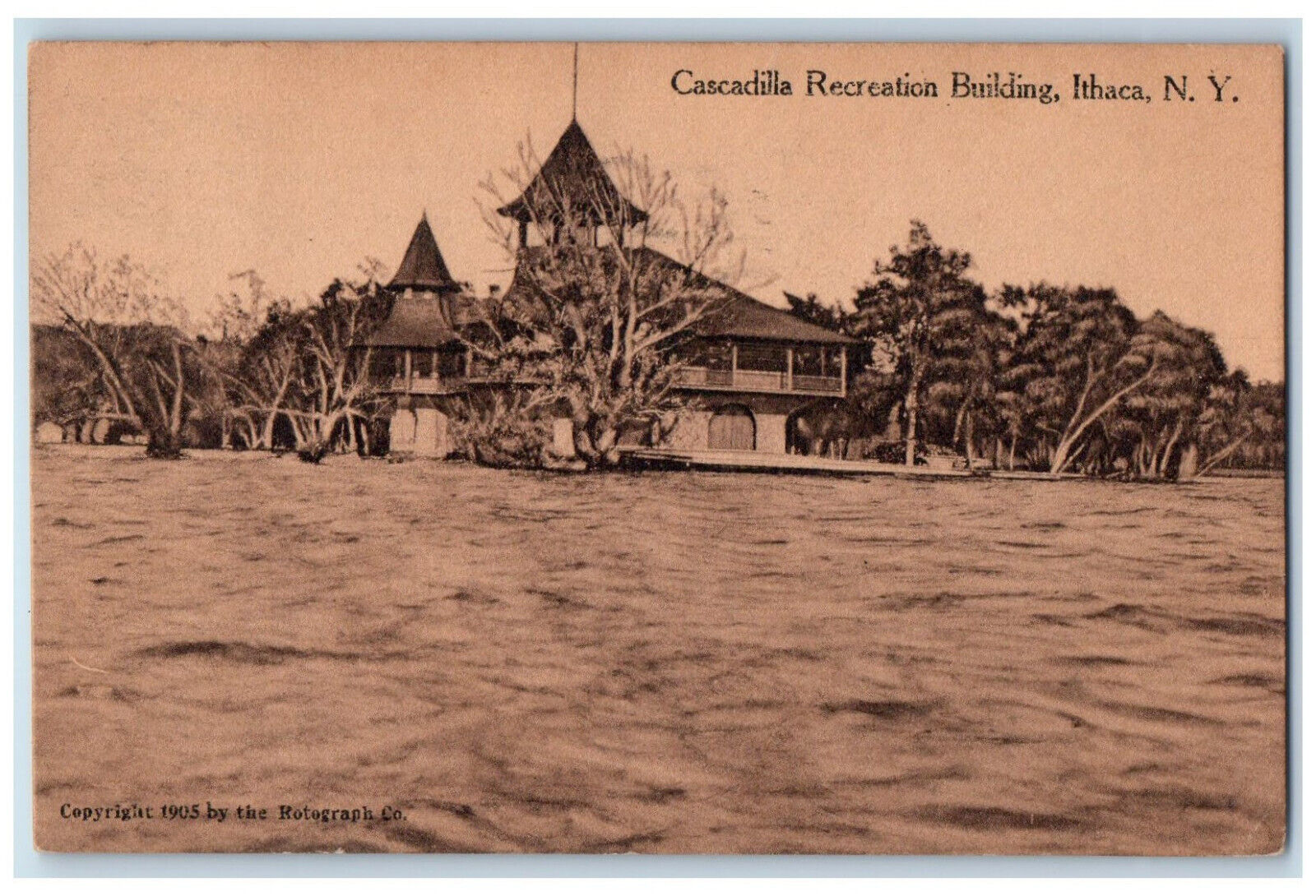 1911 Cascadilla Recreation Building Ithaca NY Antique Posted Postcard