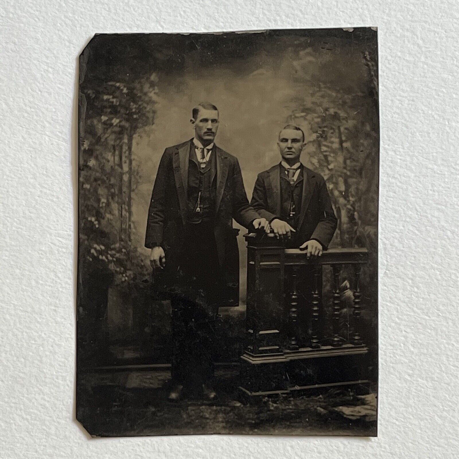 Antique Tintype Photograph Handsome Dapper Young Men