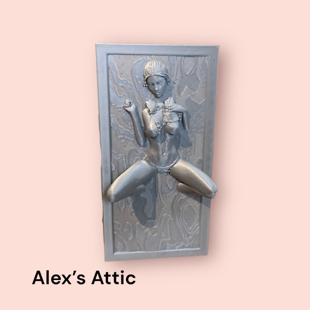 NSFW Woman  in Carbonite  (3d printed) Unfinished 3.75 inches