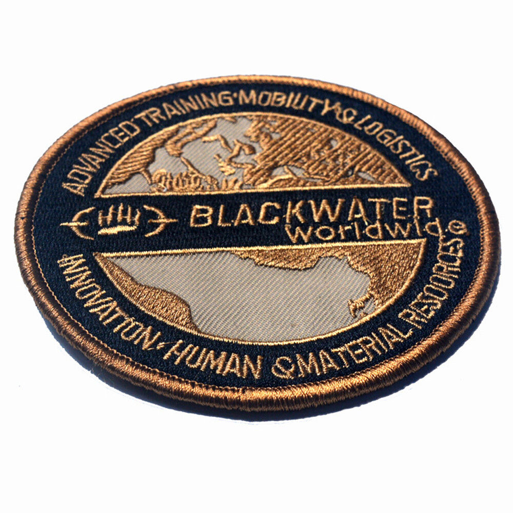 BLACK WATER WORLDWIDE TACTICAL HOOK LOOP PATCH EMBROIDERED BADGE DESERT TAN*KB
