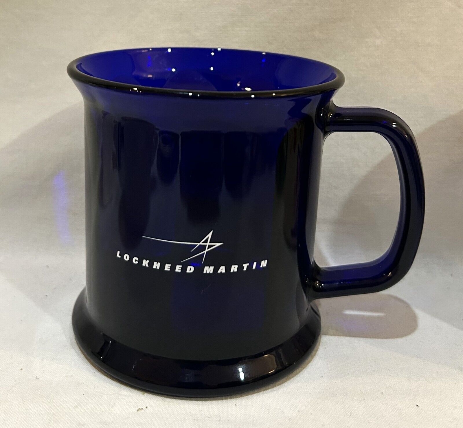 VTG Lockheed Martin Center for Innovation Cobalt Blue Glass Coffee Mug USA Made