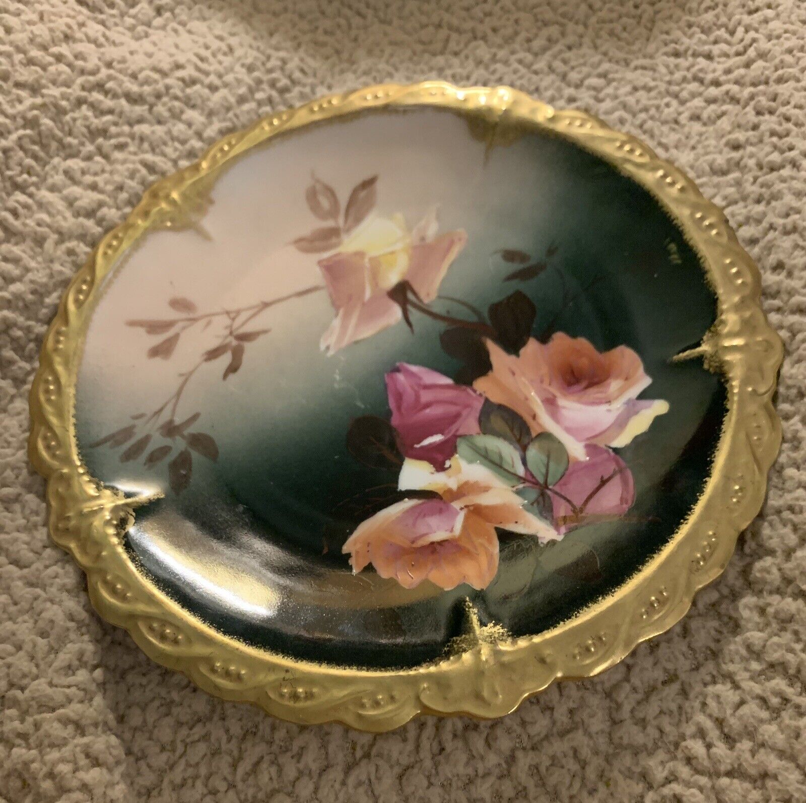 Antique Limoges France Porcelain Plate Gold Style Detailing/Gilding
