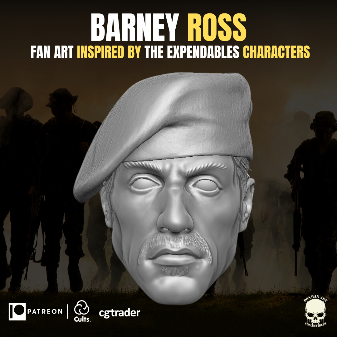 Barney Ross v3 Sylvester Stallone Expendables head use with 4\