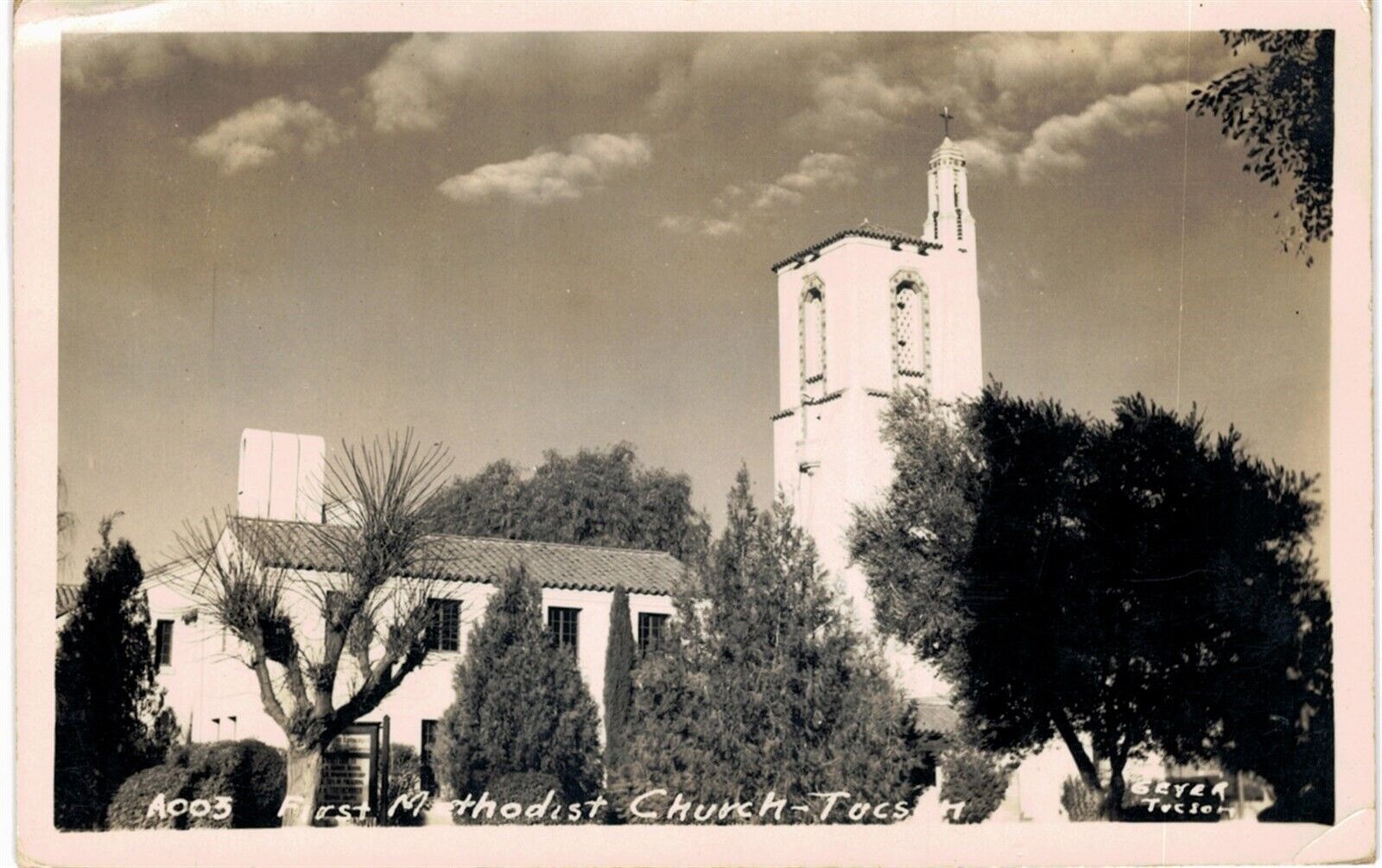 Tucson RPPC First Methodist Church 1939 AZ 