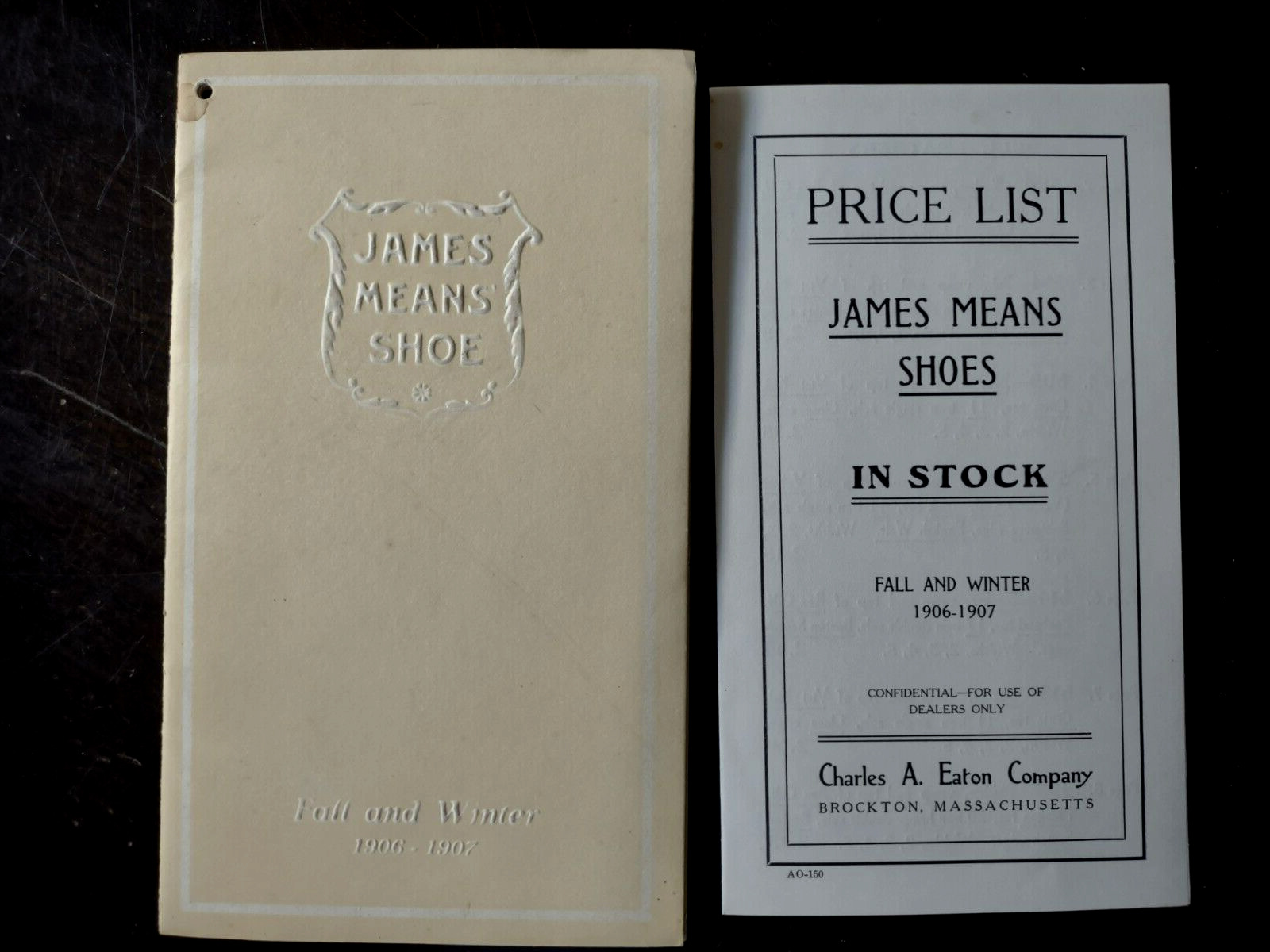1907 James Means Shoe Catalog & Price List / Charles Eaton Brocton MA Illus