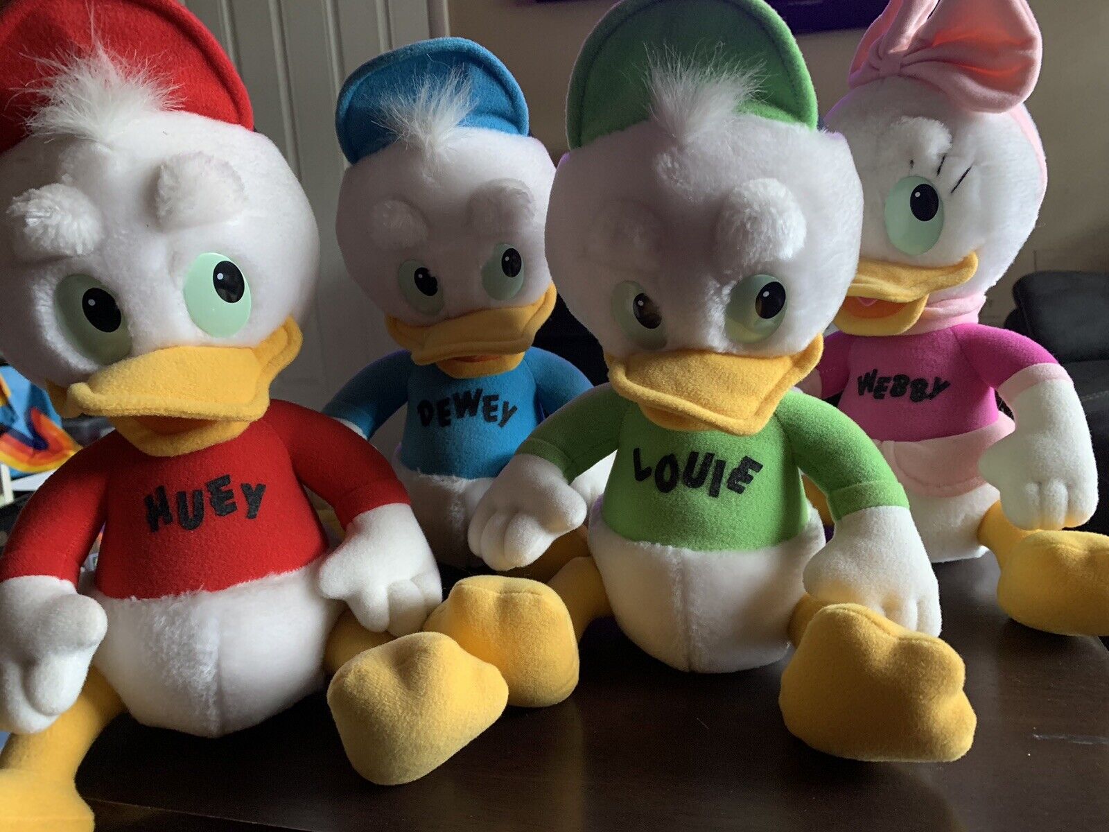 DuckTales Plush Stuffed Animal Set By Playskool/Hasbro Webby Huey Dewey Louie