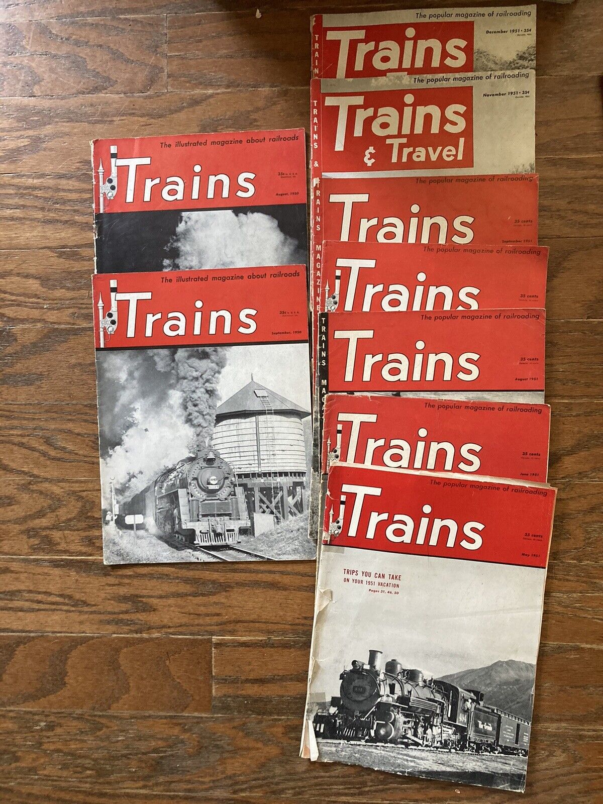 LOT OF VINTAGE “TRAIN”  MAGAZINES -1950-1951 ISSUES