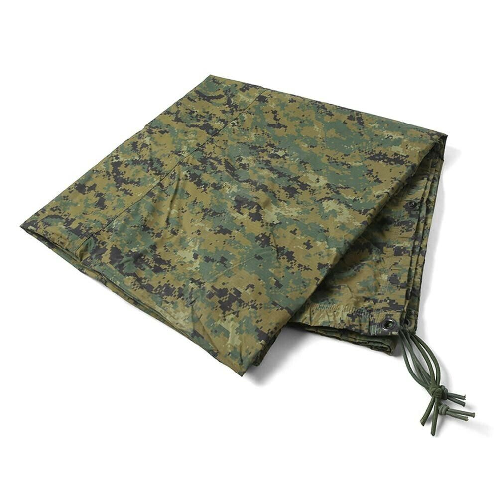 GI USMC Ripstop Nylon Reversible WM/CY Camouflage Field Tarp, Used, Made in USA