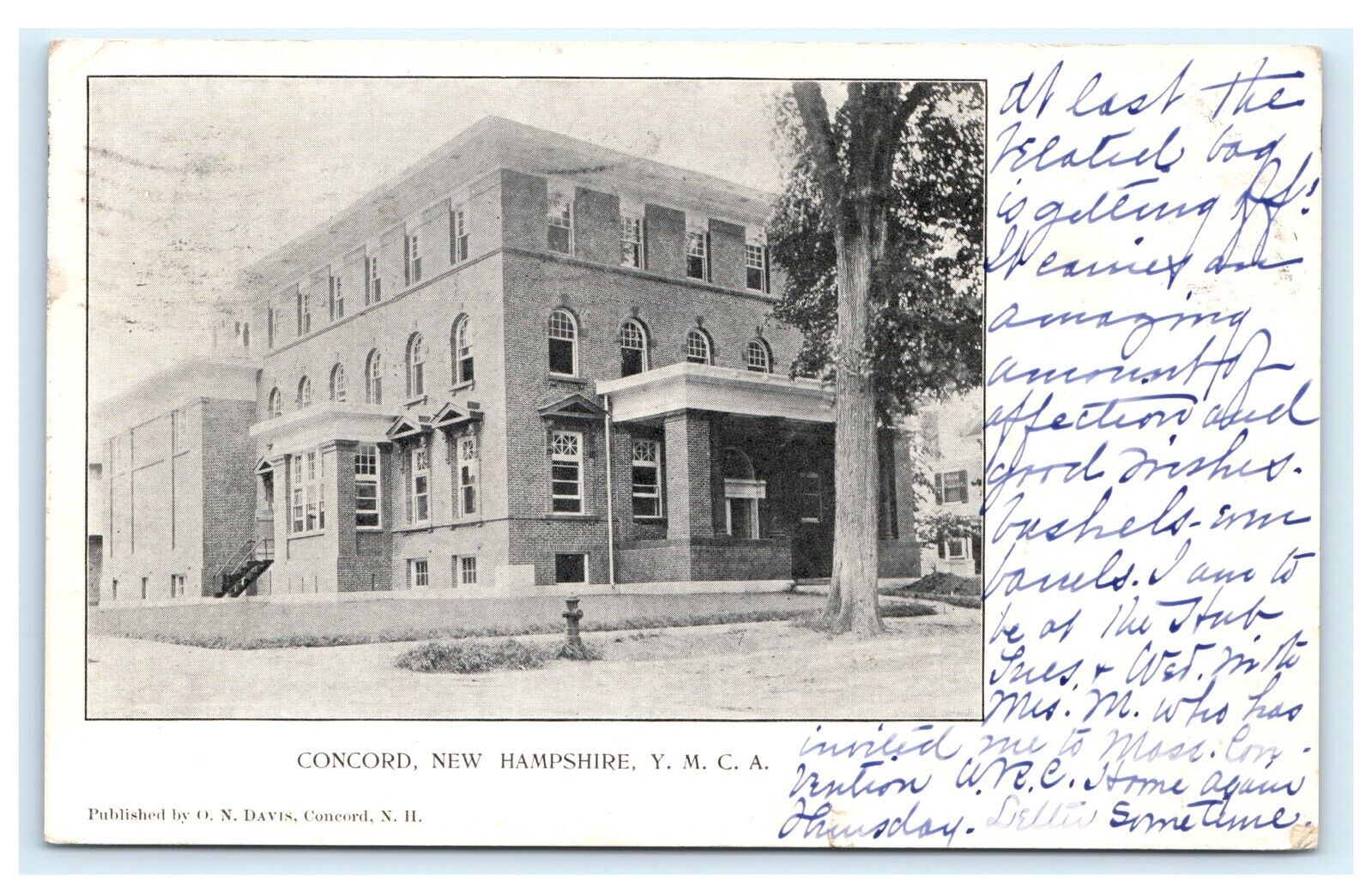 Concord NH New Hampshire Y.M.C.A. YMCA Private Mailing Postcard D13