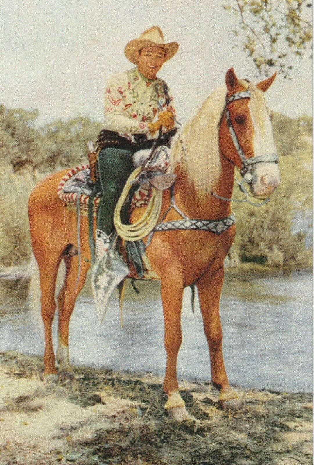 Roy Rogers and horse  Trigger postcard made from vintage photograph