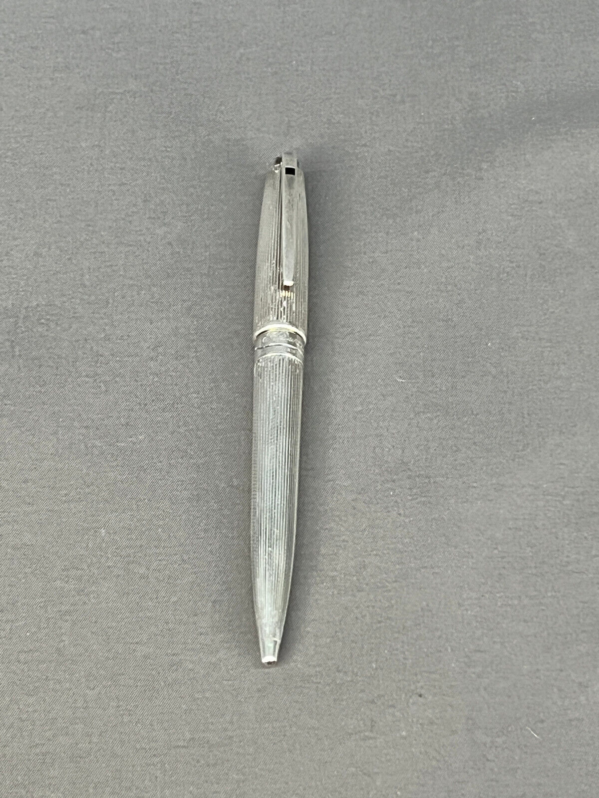 Vintage S.T. Dupont Olympio Silver Plated Ball Pen Made In France (J)