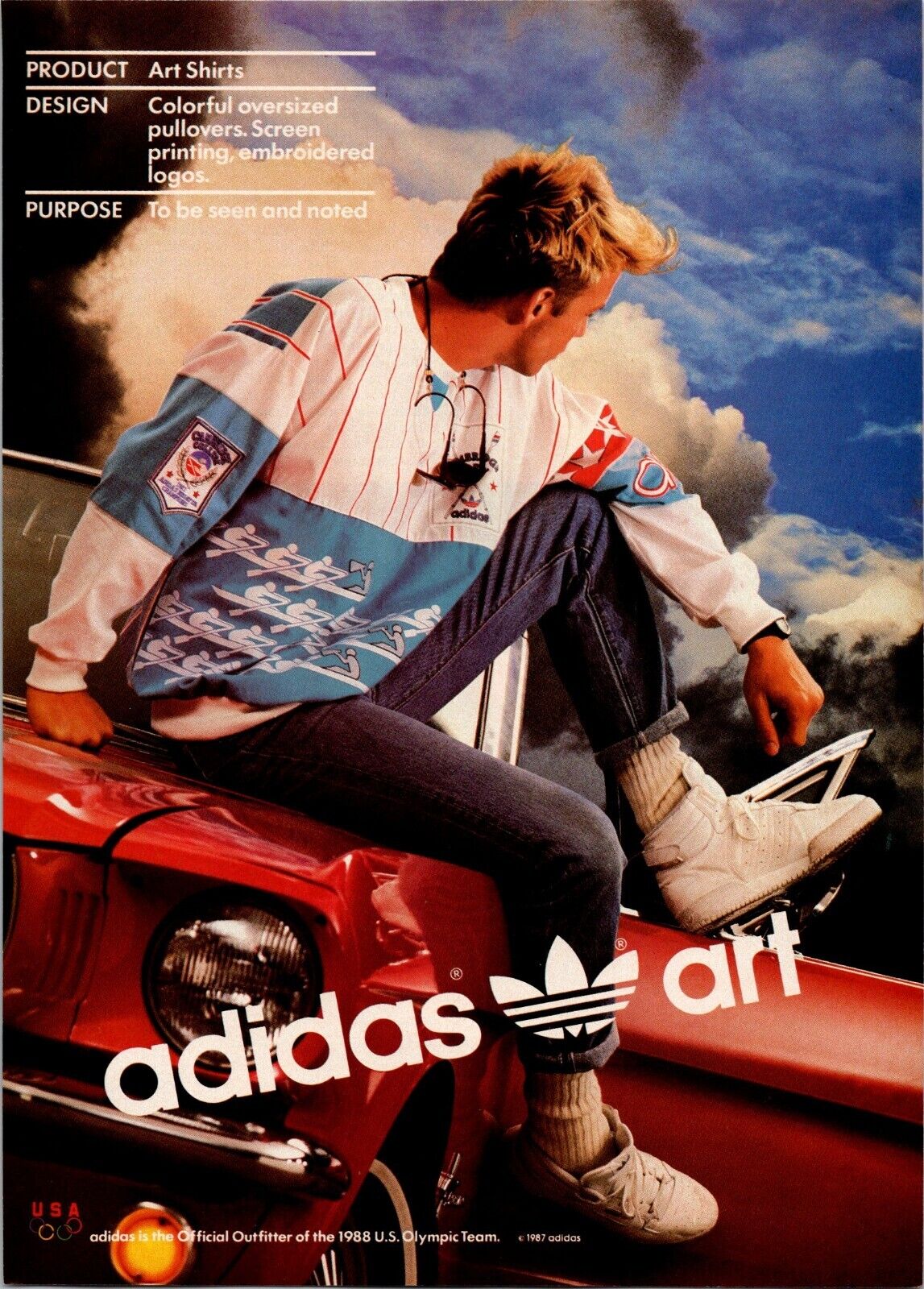 VINTAGE 1987 ADIDAS CLOTHING RETRO 90\'S ART PRINT AD