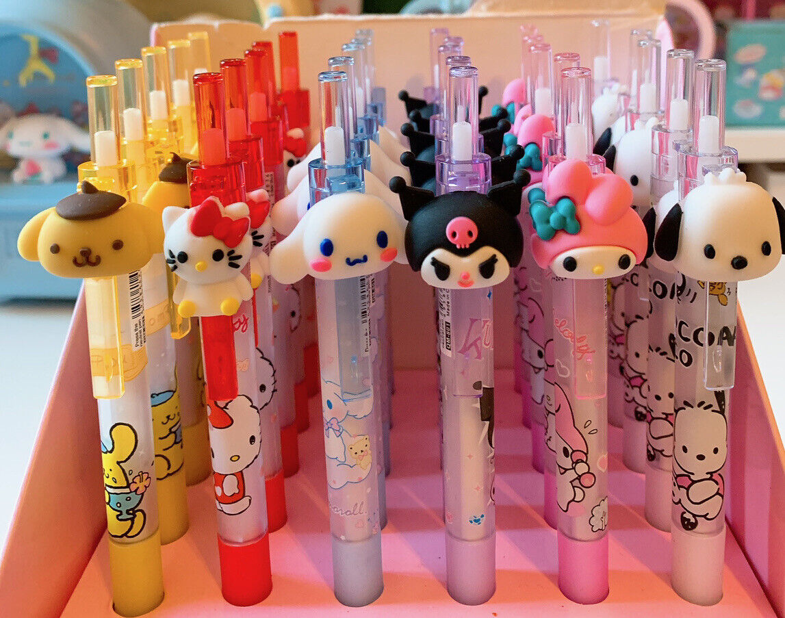 Sanrio Characters Hello  Kitty Mix Friend Cartoon Blue Ink Pens Lot of 6 Pen