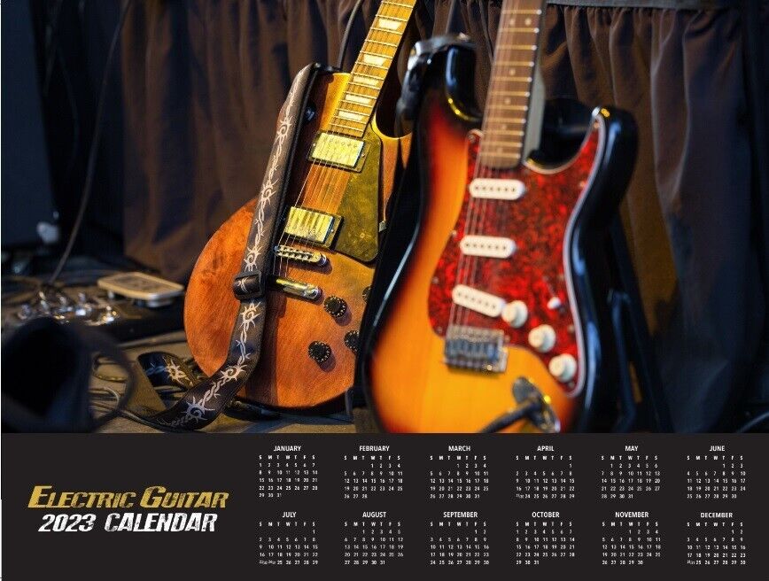 CHEAP GIFT BLACK FRIDAY Les Paul / Stratocaster 2023 WALL CALENDAR $25.99 