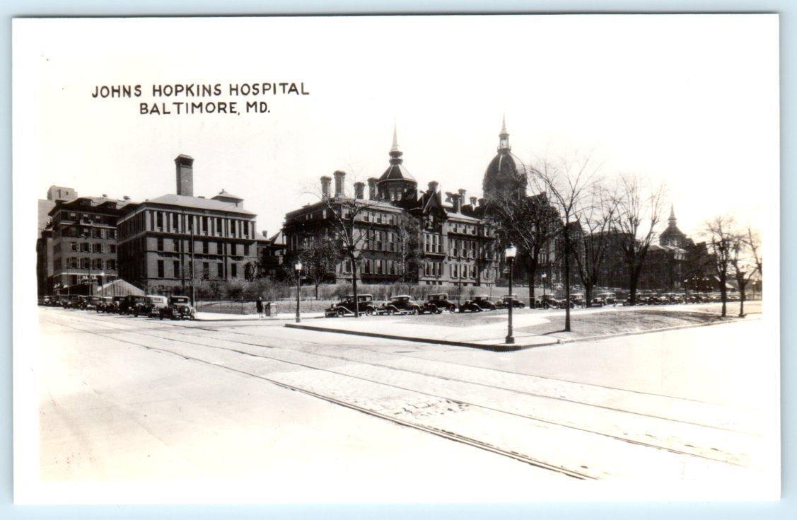 RPPC BALTIMORE, Maryland MD ~ JOHN HOPKINS HOSPITAL c1930s Real Photo Postcard