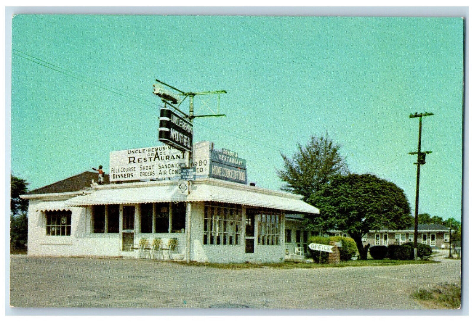 c1950\'s Uncle Remus Motel & Restaurant Commerce Georgia GA Postcard