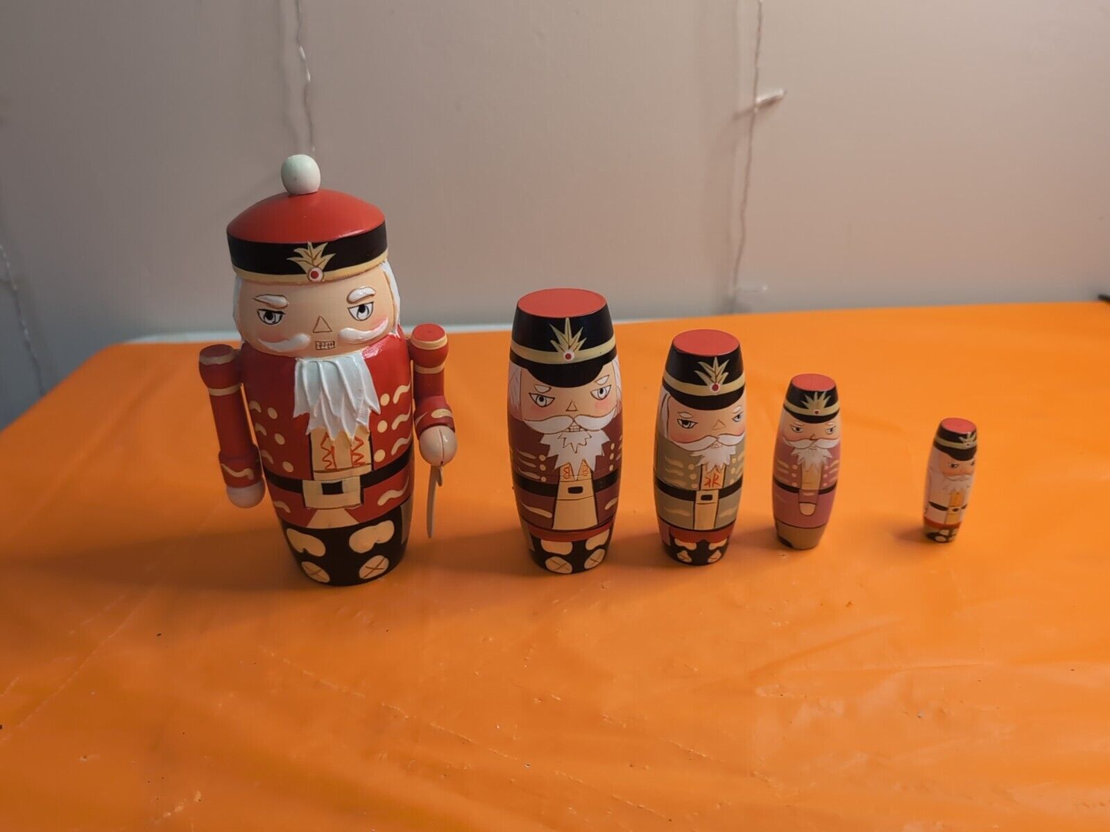 5 Pc Russian Nutcracker Nesting Dolls World Market.