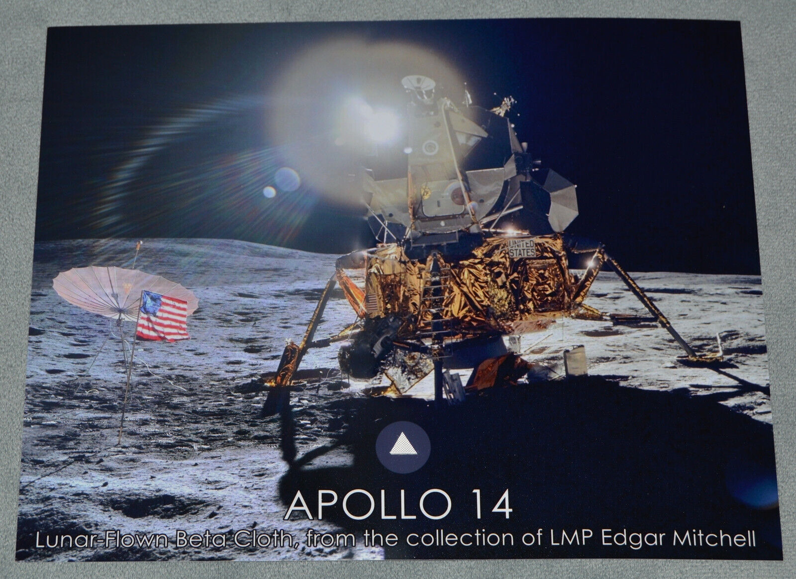 Apollo 14 Space Lunar Flown Beta Cloth Artifact Relic Fragment NASA Moon