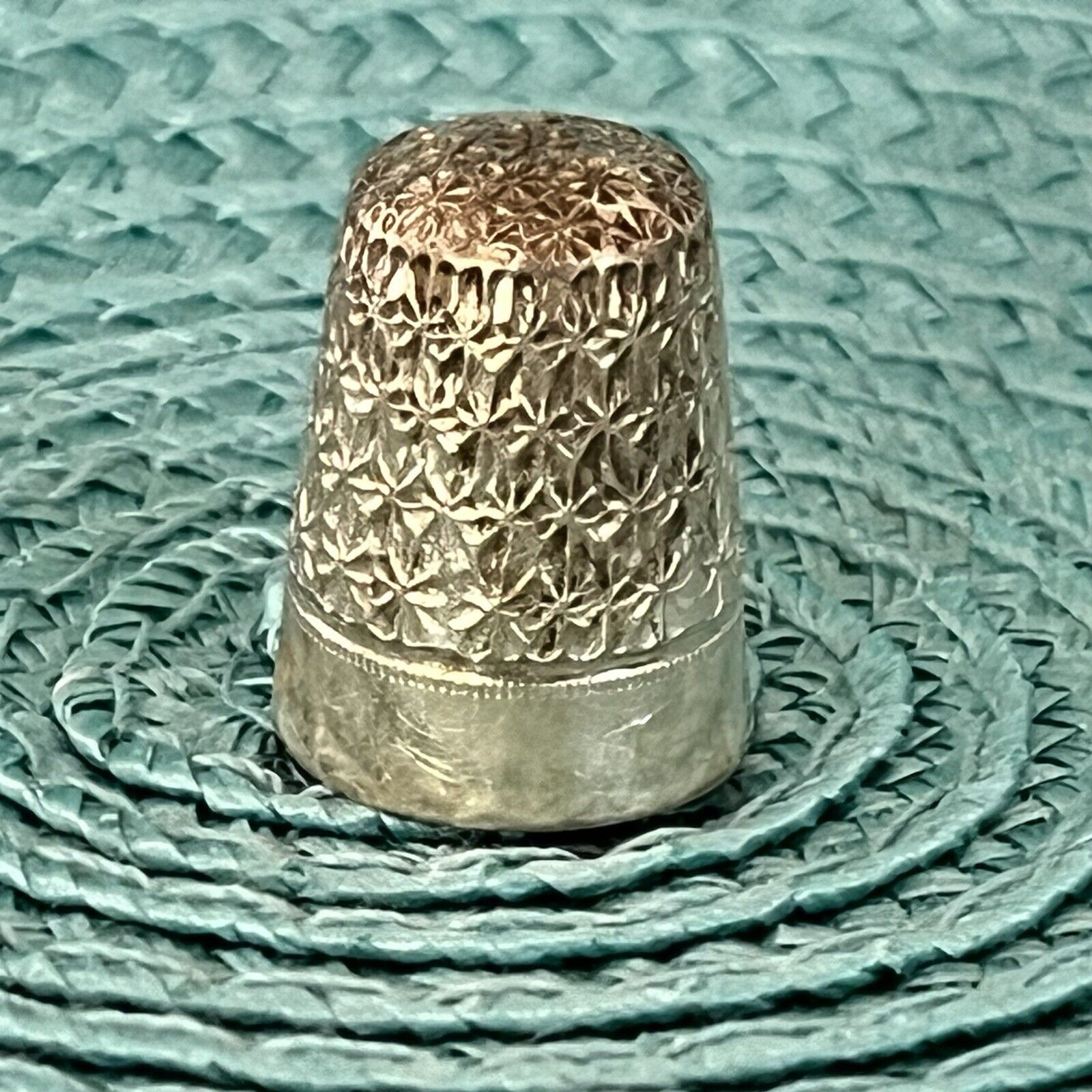 Vintage Sterling Silver Thimble Stamped Design Germany Size 10