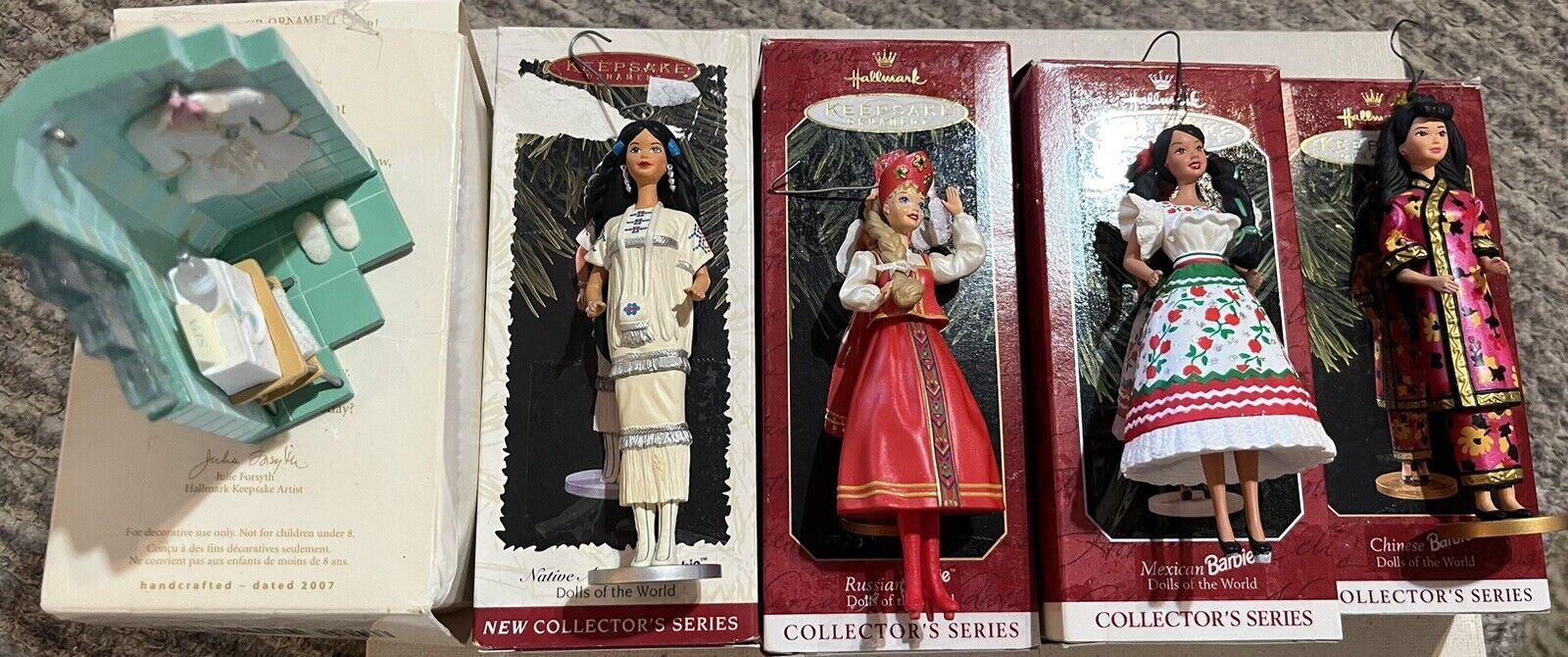 Hallmark Keepsake Ornaments Barbie Collectors Series Lot Of 5 With Boxes