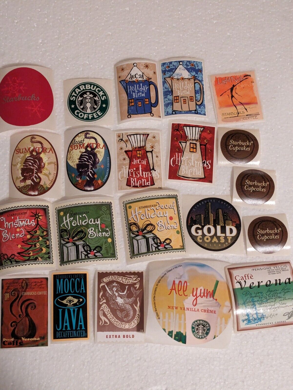 Starbucks Stickers Vintage 20 + Years Old Coffee Stamps