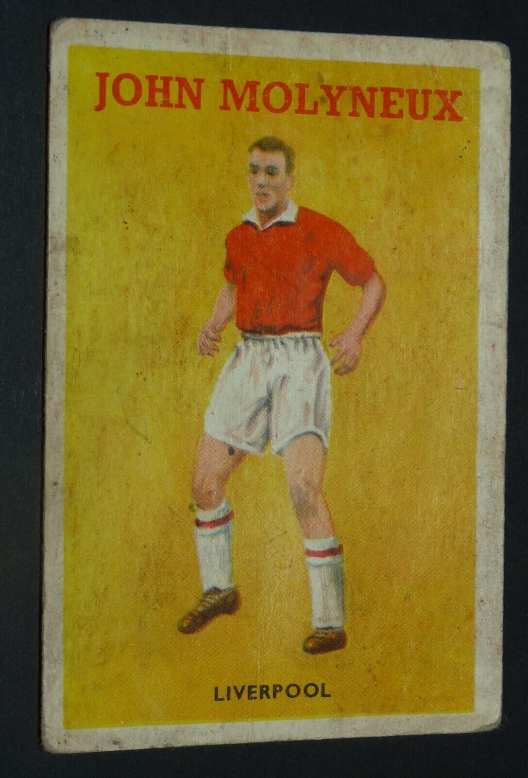 1959-1960 FOOTBALL A & BC CARD (RED QUIZ) #9 MOLYNEUX LIVERPOOL REDS SCOUSERS