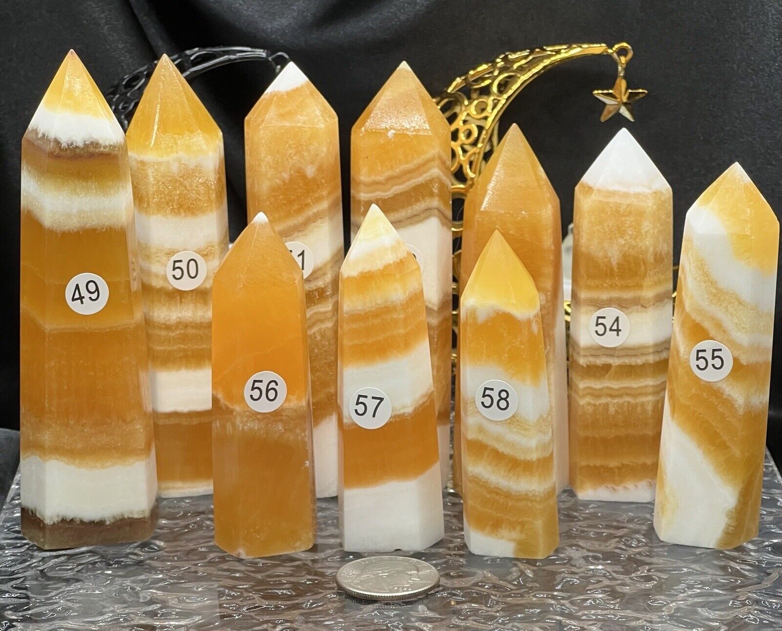 Natural Orange Banded Calcite Creamsicle Towers Amazing L@@k 