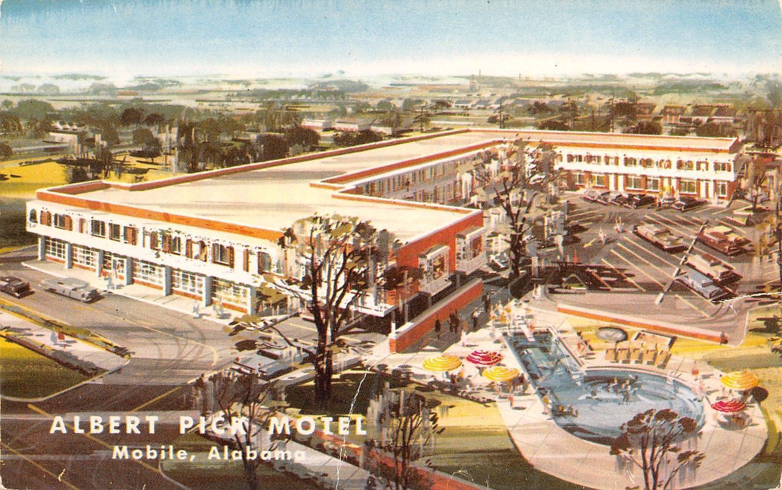 Mobile Alabama~Albert Pick Motel~Government Street~Artist Conception~1959 PC