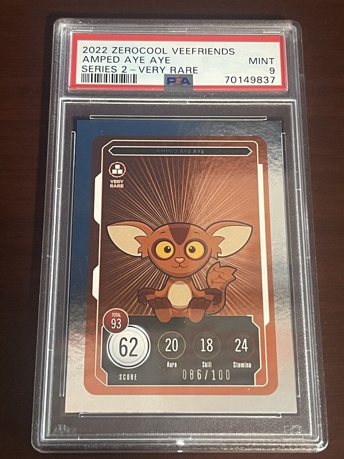 VeeFriends Compete And Collect PSA 9 VERY RARE Amped Aye Aye 086/100
