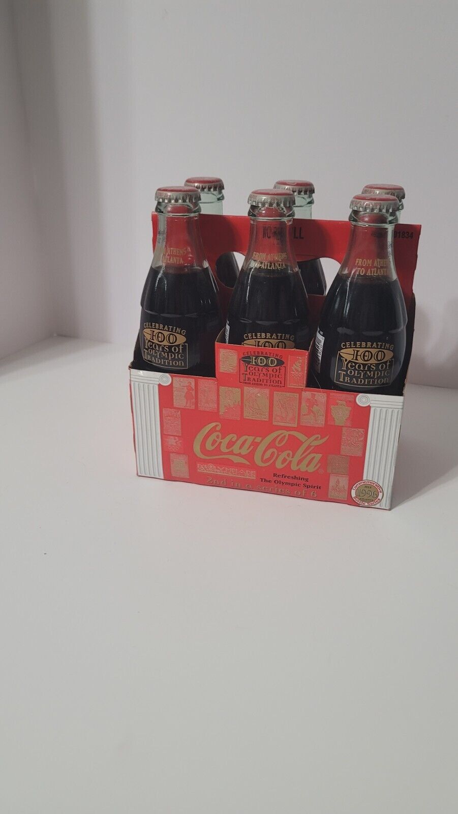 1996 Coca Cola 100 Years Of Olympic Tradition Athens To Atlanta 6 Pack Bottles