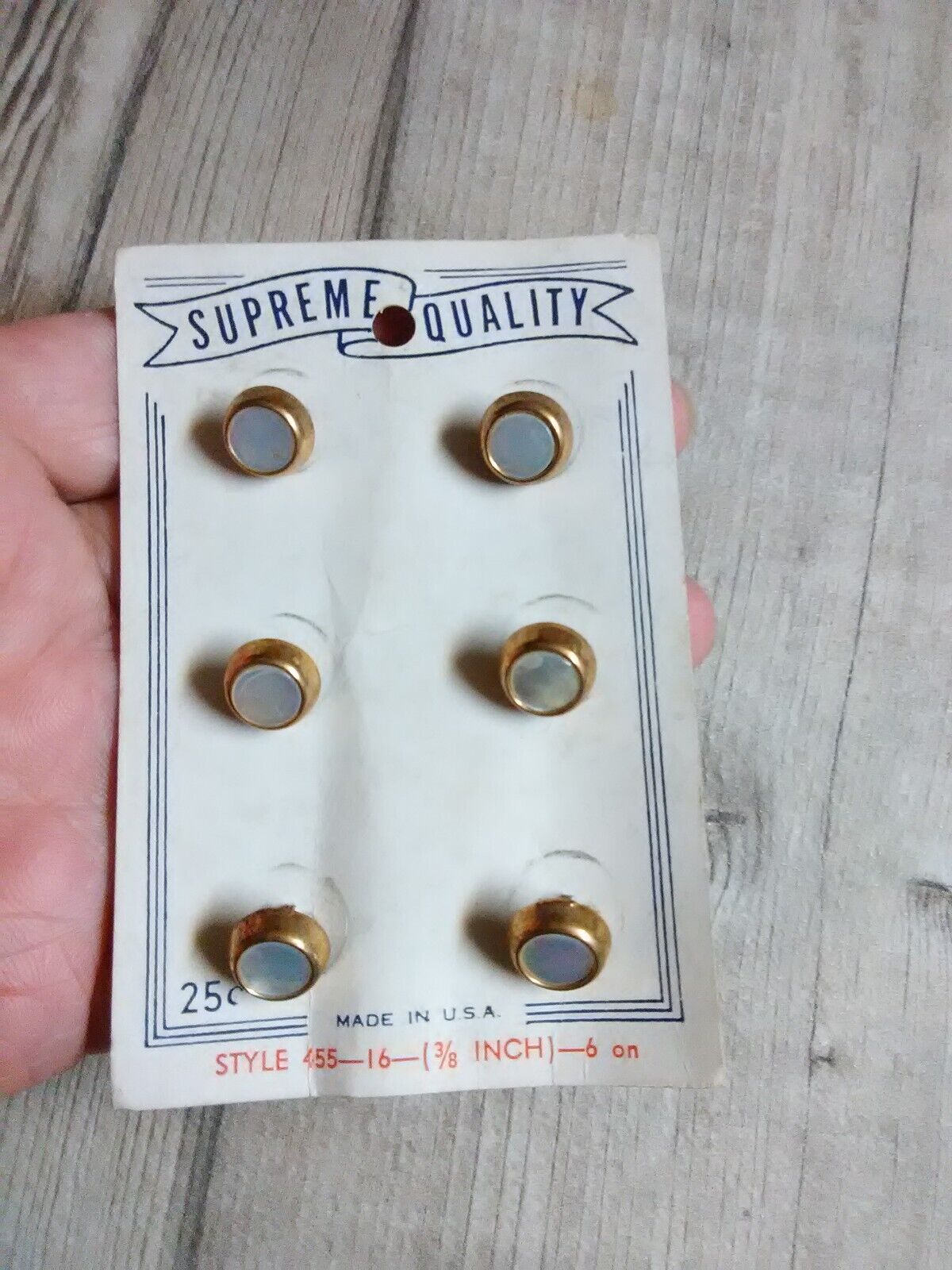 Vintage Supreme Quality buttons - on card