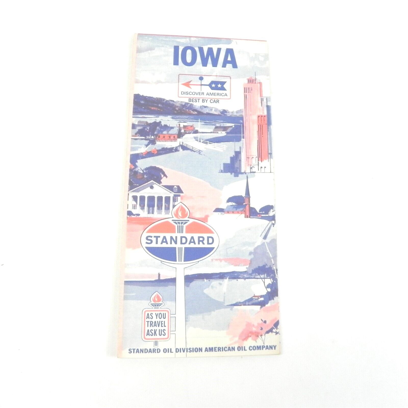 VINTAGE 1966 STANDARD OIL COMPANY TRAVEL TOURING MAP OF IOWA 18\