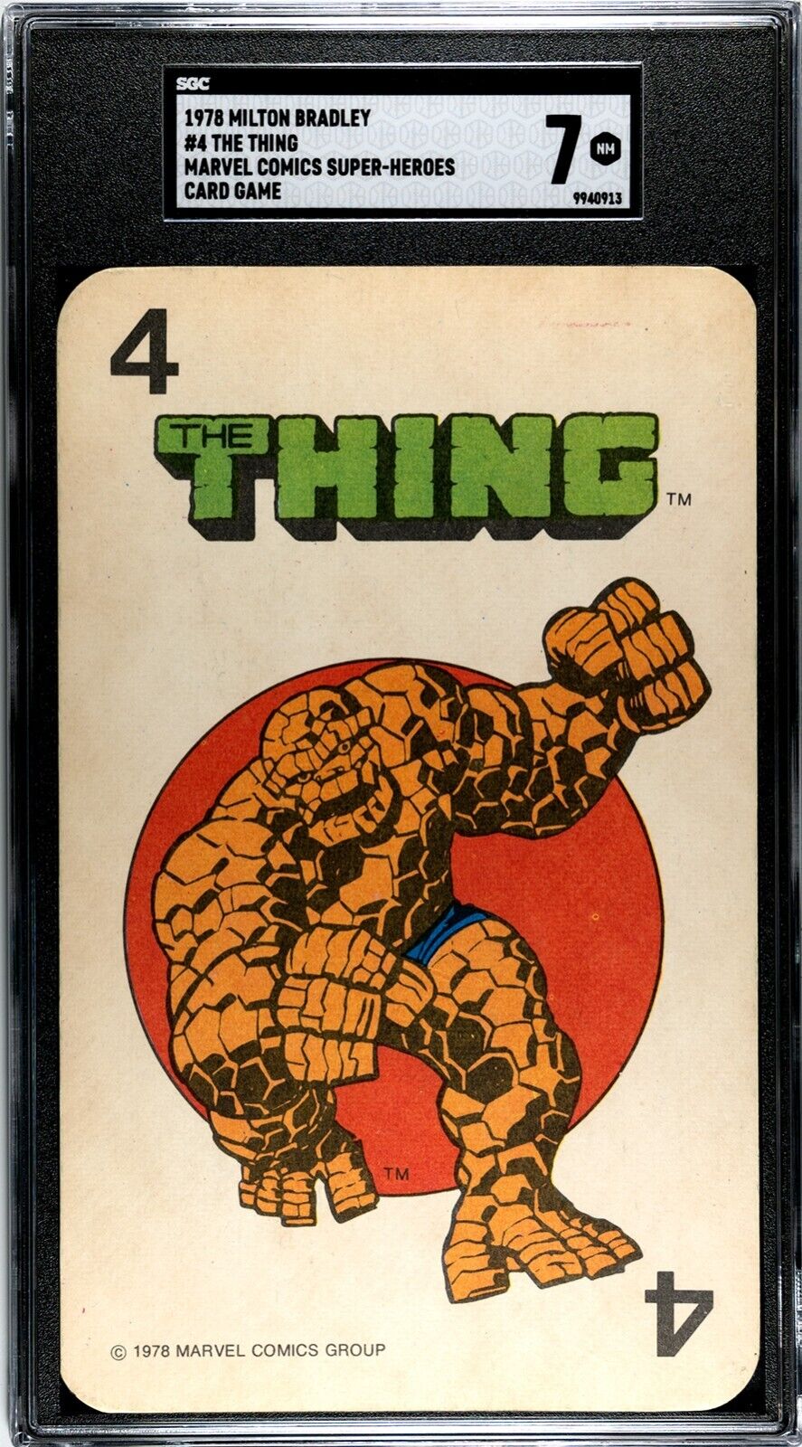1978 Milton Bradley Marvel Super-Heroes The Thing SGC 7 Pop 1