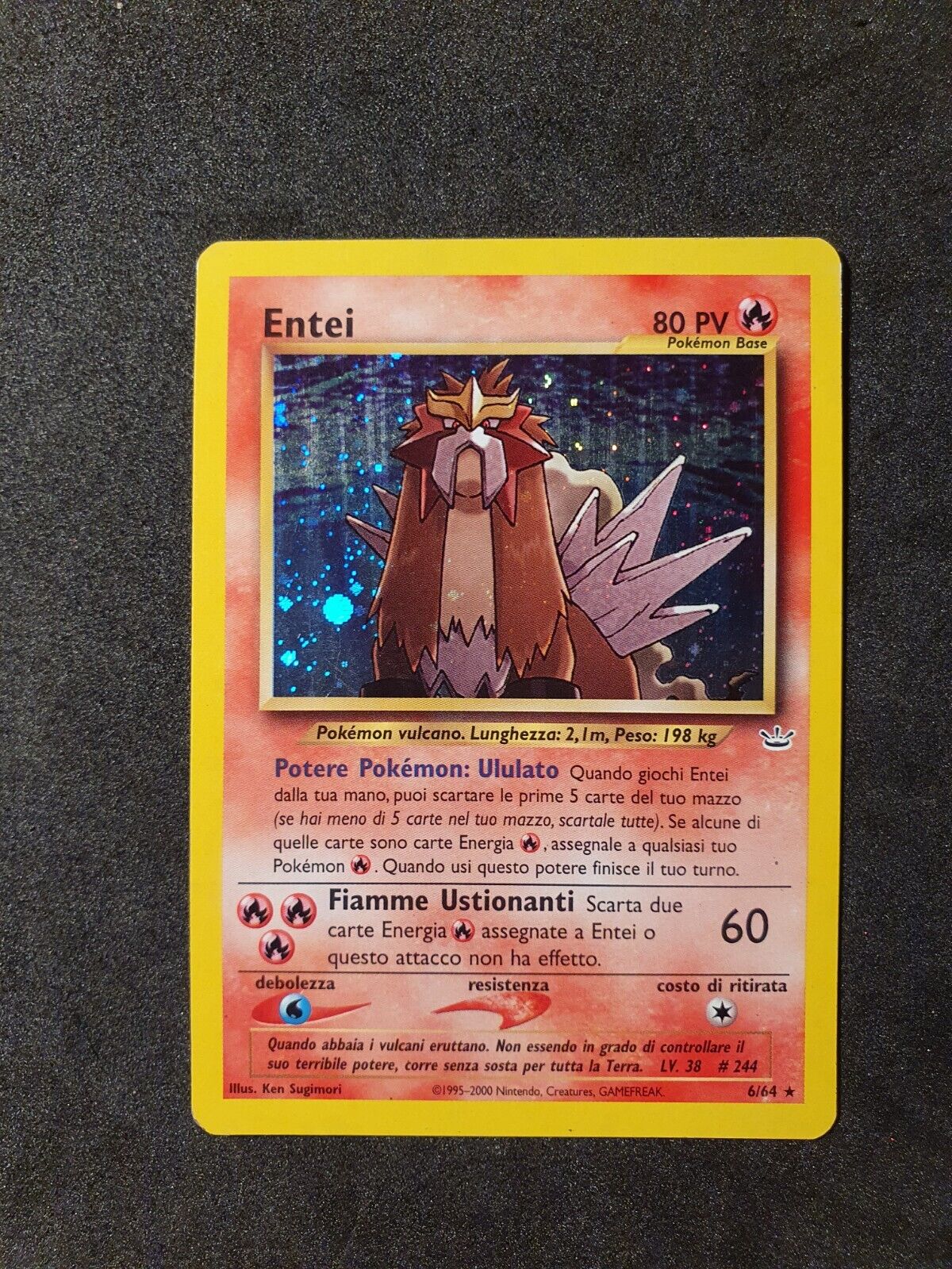 Entei 6/64 holo ITA Neo Revelation Excellent Near Mint NM Pokémon Swirl Card 