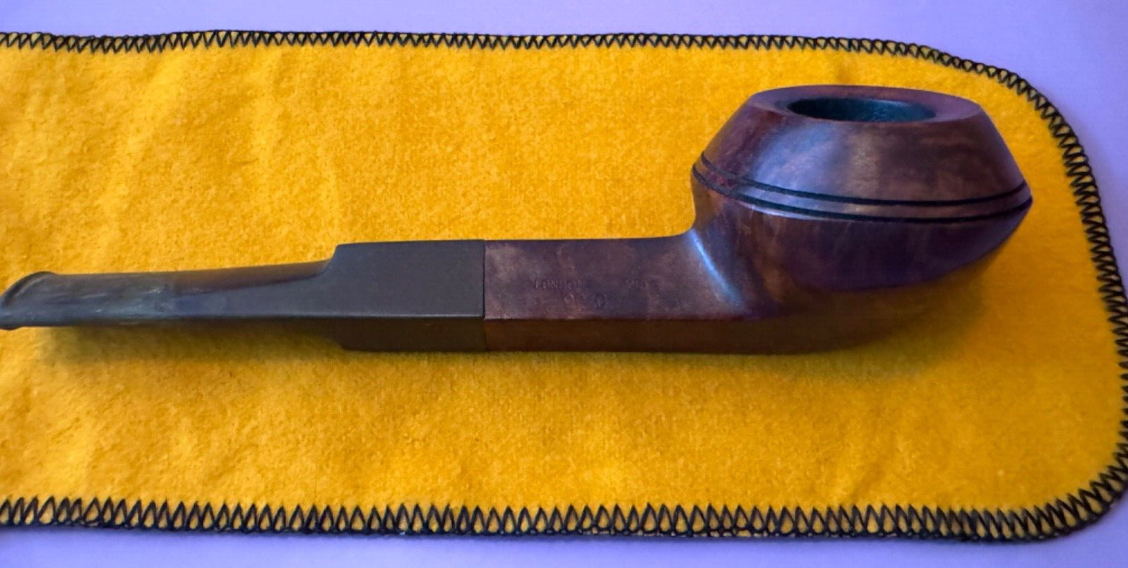 GBD New Standard 9240 London Made Smoking Pipe Gold Pouch Vintage England J